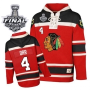 Old Time Hockey Chicago Blackhawks 4 Bobby Orr Red Sawyer Hooded Sweatshirt Authentic With 2013 Stanley Cup Finals Jersey