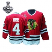 CCM Chicago Blackhawks 4 Bobby Orr Premier Red Throwback With 2013 Stanley Cup Finals Jersey