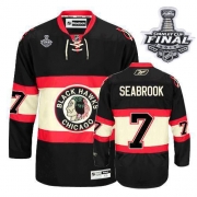 Reebok Chicago Blackhawks 7 Brent Seabrook Premier Black New Third With 2013 Stanley Cup Finals Jersey