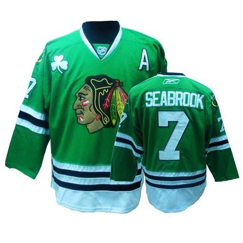 Reebok EDGE Chicago Blackhawks 7 Brent Seabrook Authentic Green Jersey