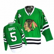 Reebok EDGE Chicago Blackhawks 5 Brent Sopel Authentic Green Jersey