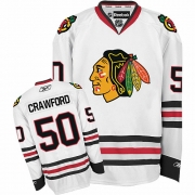 Reebok Chicago Blackhawks 50 Corey Crawford White Premier Jersey