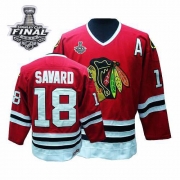 CCM Chicago Blackhawks 18 Denis Savard Premier Red Throwback With 2013 Stanley Cup Finals Jersey
