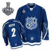 Reebok EDGE Chicago Blackhawks 2 Duncan Keith Authentic Dark Blue With 2013 Stanley Cup Finals Jersey