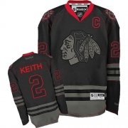 Reebok EDGE Chicago Blackhawks 2 Duncan Keith Black Ice Authentic Jersey