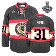 Youth Reebok Chicago Blackhawks 31 Antti Niemi Premier Black New Third With 2013 Stanley Cup Finals Jersey