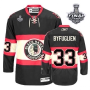 Youth Reebok EDGE Chicago Blackhawks 33 Dustin Byfuglien Authentic Black New Third With 2013 Stanley Cup Finals Jersey