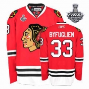 Reebok EDGE Chicago Blackhawks 33 Dustin Byfuglien Authentic Red Home With 2013 Stanley Cup Finals Jersey