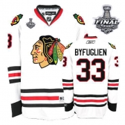 Reebok EDGE Chicago Blackhawks 33 Dustin Byfuglien Authentic White With 2013 Stanley Cup Finals Jersey