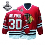CCM Chicago Blackhawks 30 ED Belfour Authentic Red Throwback With 2013 Stanley Cup Finals Jersey