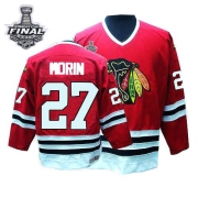 CCM Chicago Blackhawks 27 Jeremy Morin Red Throwback Premier With 2013 Stanley Cup Finals Jersey