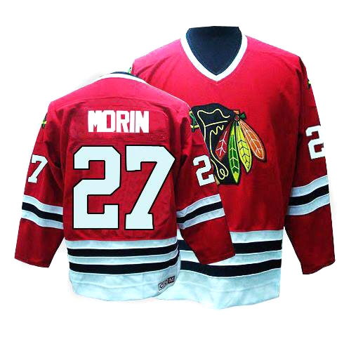 CCM Chicago Blackhawks 27 Jeremy Morin Red Throwback Authentic Jersey