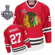 CCM Chicago Blackhawks 27 Jeremy Roenick Red Throwback Authentic With 2013 Stanley Cup Finals Jersey