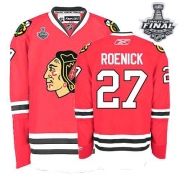 Reebok Chicago Blackhawks 27 Jeremy Roenick Premier Red Home With 2013 Stanley Cup Finals Jersey