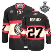 Reebok EDGE Chicago Blackhawks 27 Jeremy Roenick Authentic Black New Third With 2013 Stanley Cup Finals Jersey