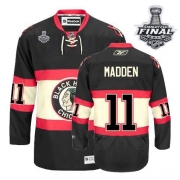 Reebok Chicago Blackhawks 11 John Madden Premier Black New Third With 2013 Stanley Cup Finals Jersey