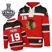 Old Time Hockey Chicago Blackhawks 19 Jonathan Toews Red Sawyer Hooded Sweatshirt Authentic With 2013 Stanley Cup Finals Jersey