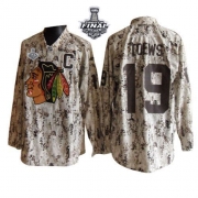 Reebok Chicago Blackhawks 19 Jonathan Toews Camouflage Premier With 2013 Stanley Cup Finals Jersey