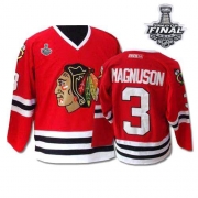 CCM Chicago Blackhawks 3 Keith Magnuson Premier Red Throwback With 2013 Stanley Cup Finals Jersey