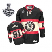 Youth Reebok Chicago Blackhawks 81 Marian Hossa Premier Black New Third With 2013 Stanley Cup Finals Jersey