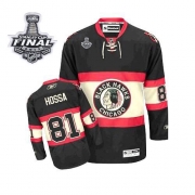 Reebok Chicago Blackhawks 81 Marian Hossa Premier Black New Third With 2013 Stanley Cup Finals Jersey
