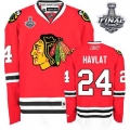 Reebok Chicago Blackhawks 24 Martin Havlat Premier Red With 2013 Stanley Cup Finals Jersey