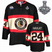 Reebok EDGE Chicago Blackhawks 24 Martin Havlat Authentic Black New Third With 2013 Stanley Cup Finals Jersey