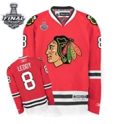 Youth Reebok EDGE Chicago Blackhawks 8 Nick Leddy Red Authentic With 2013 Stanley Cup Finals Jersey