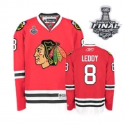 Reebok Chicago Blackhawks 8 Nick Leddy Red Home Premier With 2013 Stanley Cup Finals Jersey