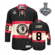 Reebok Chicago Blackhawks 8 Nick Leddy Black New Third Premier With 2013 Stanley Cup Finals Jersey