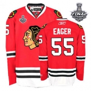 Reebok EDGE Chicago Blackhawks 55 Ben Eager Authentic Red Home With 2013 Stanley Cup Finals Jersey