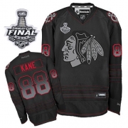 Reebok EDGE Chicago Blackhawks 88 Patrick Kane Black Accelerator Authentic With 2013 Stanley Cup Finals Jersey