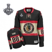 Reebok EDGE Chicago Blackhawks 88 Patrick Kane Black Womens New Third Authentic With 2013 Stanley Cup Finals Jersey