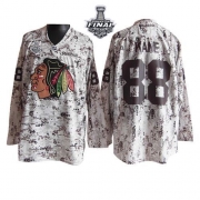 Reebok EDGE Chicago Blackhawks 88 Patrick Kane Camouflage Authentic With 2013 Stanley Cup Finals Jersey