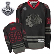 Reebok EDGE Chicago Blackhawks 88 Patrick Kane Black Ice Authentic With 2013 Stanley Cup Finals Jersey