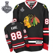 Reebok Chicago Blackhawks 88 Patrick Kane Premier Black With 2013 Stanley Cup Finals Jersey