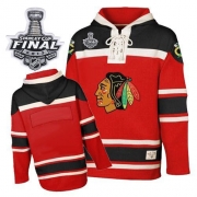 Old Time Hockey Chicago Blackhawks Blank Red Sawyer Hooded Sweatshirt Premier With 2013 Stanley Cup Finals Jersey