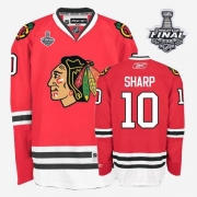 Youth Reebok Chicago Blackhawks 10 Patrick Sharp Premier Red Home With 2013 Stanley Cup Finals Jersey