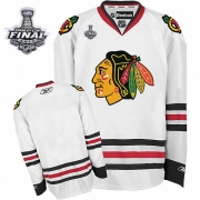 Reebok Chicago Blackhawks Premier Blank White With 2013 Stanley Cup Finals Jersey