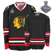 Reebok Chicago Blackhawks Premier Blank Black With 2013 Stanley Cup Finals Jersey