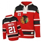 Old Time Hockey Chicago Blackhawks 21 Stan Mikita Red Sawyer Hooded Sweatshirt Authentic Jersey