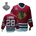 CCM Chicago Blackhawks 28 Steve Larmer Premier Red Throwback With 2013 Stanley Cup Finals Jersey