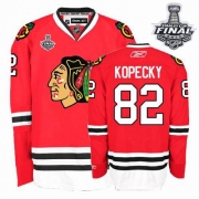 Reebok Chicago Blackhawks 82 Tomas Kopecky Premier Red Home With 2013 Stanley Cup Finals Jersey