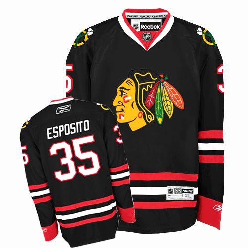 Reebok Chicago Blackhawks 35 Tony Esposito Premier Black Jersey