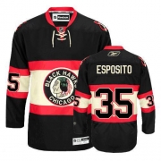 Reebok Chicago Blackhawks 35 Tony Esposito Premier Black New Third Jersey