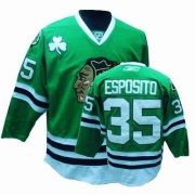 Reebok EDGE Chicago Blackhawks 35 Tony Esposito Authentic Green Jersey