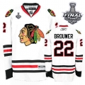 Reebok Chicago Blackhawks 22 Troy Brouwer Premier White With 2013 Stanley Cup Finals Jersey